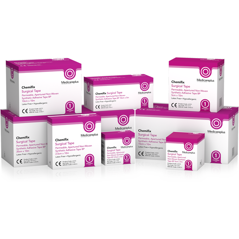 Permeable, Apertured Non-Woven Synthetic Adhesive Tape BP