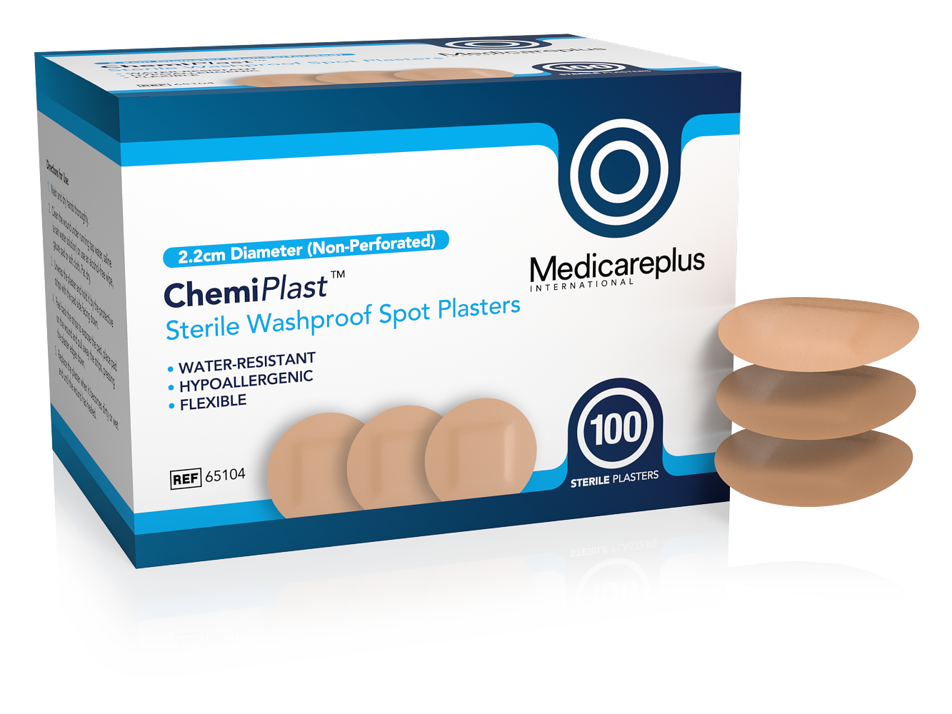 ChemiPlastTM  Sterile Washproof Spot Plasters (non-perforated)